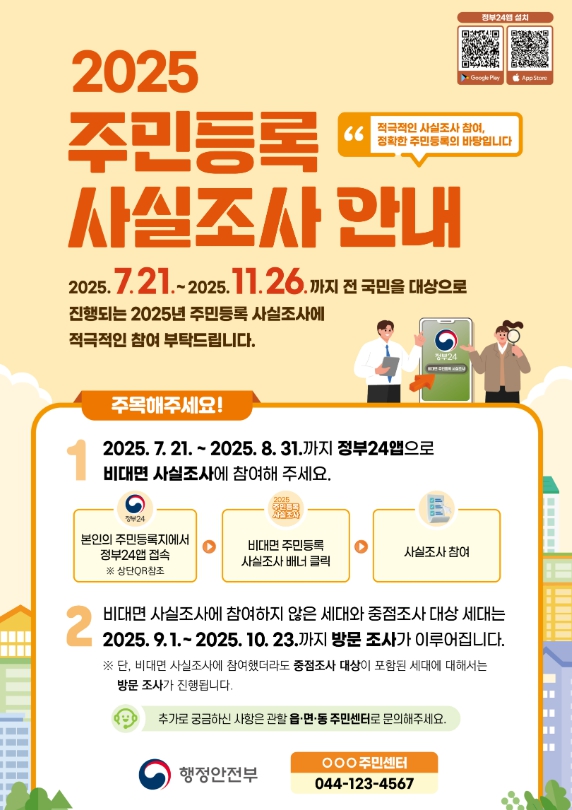 사천시, 2025년 주민등록 사실조사 실시