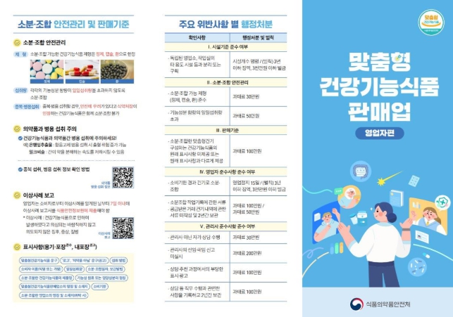 식약처, 맞춤형 건강기능식품 제도 운영 현황 실태조사