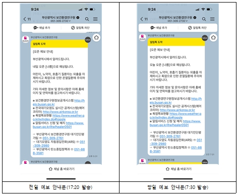 시민 건강 더 촘촘히 지킨다… 부산시 대기오염 예측 알림 확대 시행
