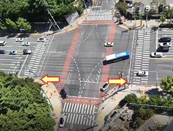 충주시한국도로교통공단 차량 회전 시작지점에서 3m 뒤에 횡단보도 설치하면 보행자 충돌위험 7% 줄어