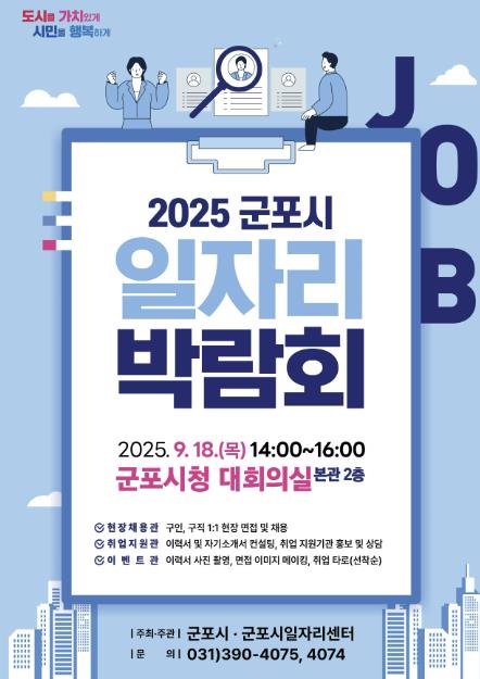 군포시, 2025년 하반기 일자리 박람회 9월 18일 개최