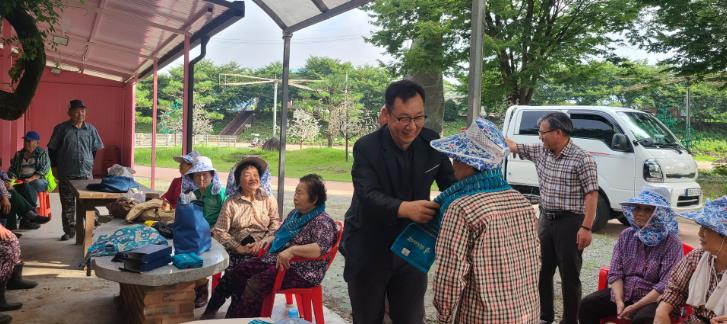 코오롱글로벌, 곡성군 석곡면 노인인자리 격려