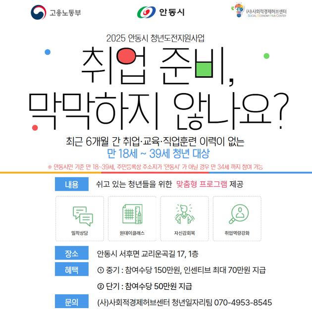 안동시, '청년도전지원사업' 하반기 참여자 모집