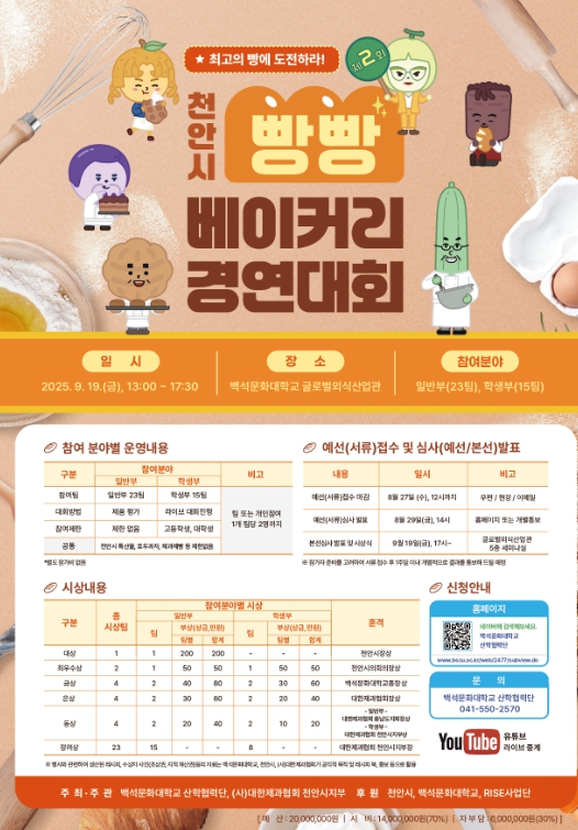 천안시, ‘제2회 빵빵 베이커리 경연대회’ 참가자 모집
