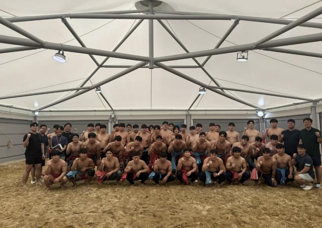 광주시 직장운동경기부 씨름팀, 대학 선수단과 합동 훈련 실시