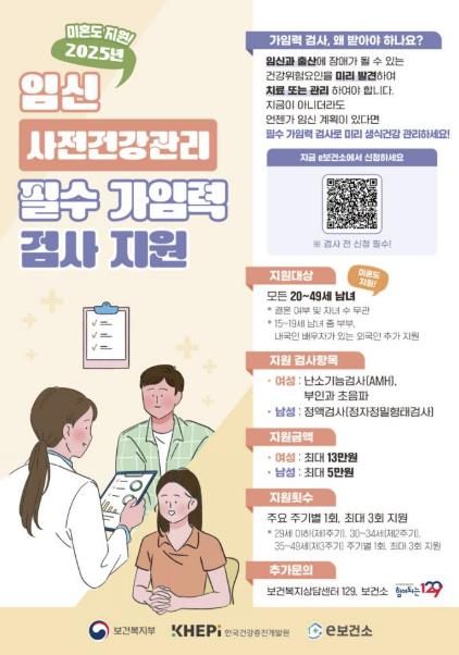 당진시보건소, 임신 사전건강관리 지원사업 추진
