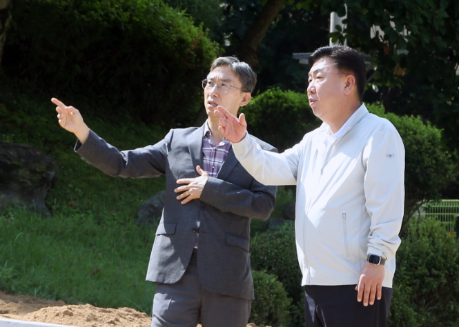 이범석 청주시장, 청주동물원‧명암관망탑 등 꿀잼시설 공사현장 점검