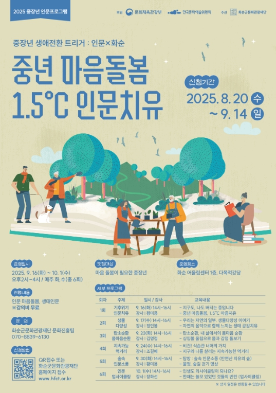 2025 인문프로그램 공모사업, 중장년 생애전환 트리거 : 인문X화순 진행
