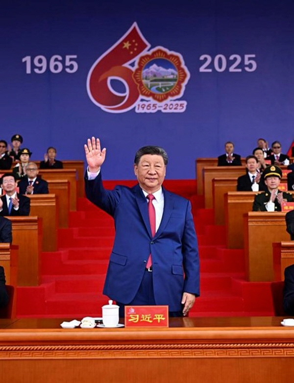 中 시 주석, 시짱자치구 설립 60주년 경축대회 참석