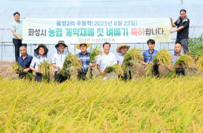 화성특례시, 정남면에서 올해 첫 벼 수확…‘한눈에 반한 쌀’ 본격 출하