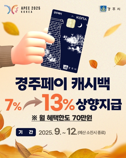 경주페이 캐시백 7%→13% 상향…내달 1일부터 적용