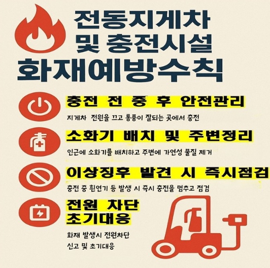 전동지게차 충전 중 화재까지...파주소방서, 안 보이는 위험도 챙긴다