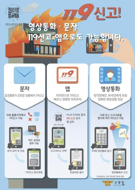 천안서북소방서, 문자·앱·영상통화로 더 똑똑한 119신고 홍보