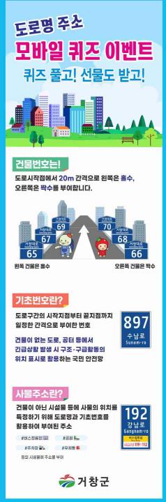 거창군, 주소정책 홍보 하반기 모바일 이벤트 개최
