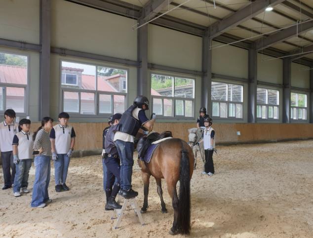단양승마장, 소백산중학교와 함께 '학생승마체험'