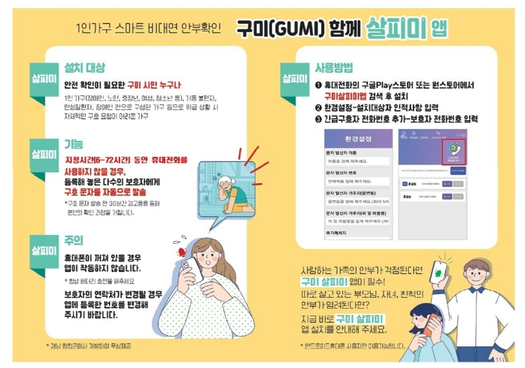 '구미함께 살피미 앱'으로 고향 안전 지킨다