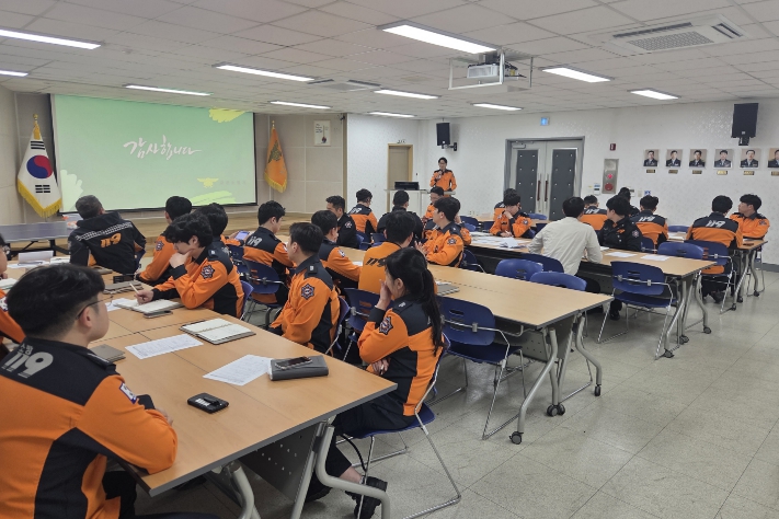 강진소방서, 대형 재난 대비 ‘긴급구조통제단 도상훈련’ 실시