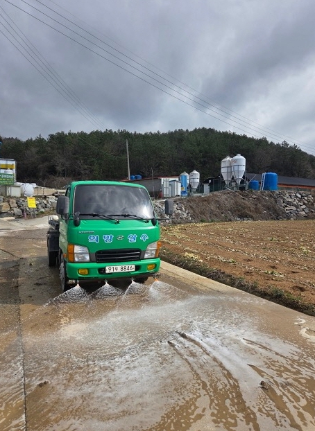 진도군, 살수차 소독 지원 예비비 3,000만 원 긴급 투입