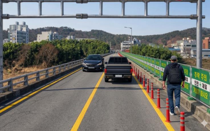 중구, 삼호교(차도교) 차로 폭 조정 …임시 통행로 조성 추진