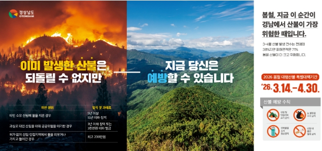 경남도지사, 산불 위기경보 ‘경계’ 격상에 긴급 지시 “공무원 6분의 1 비상대기·현장 감시 강화”
