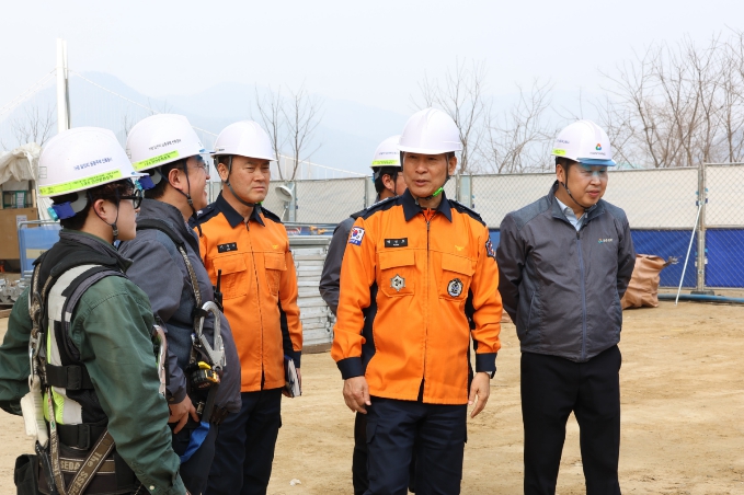 가평소방서, 봄철 대형공사장 현장안전지도 실시