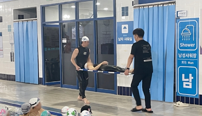 미추홀구시설관리공단, 수영장 인명구조 모의훈련 및 안전교육 실시