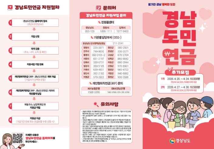 남해군, 경남도민연금 가입자 추가 모집