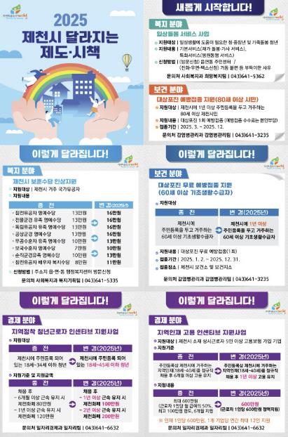 제천시, 2025년 달라지는 제도와 시책 안내